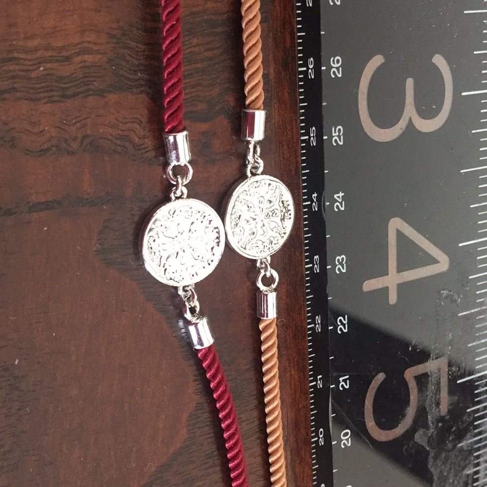 EUC Set of Two Rustic Cuff Corded Bracelets